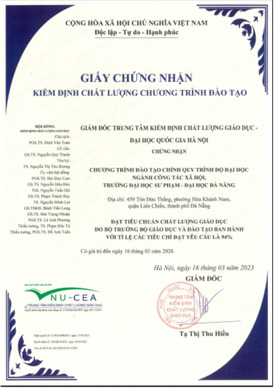 Chứng nhận đạt chuẩn chất lượng chương trình đào tạo